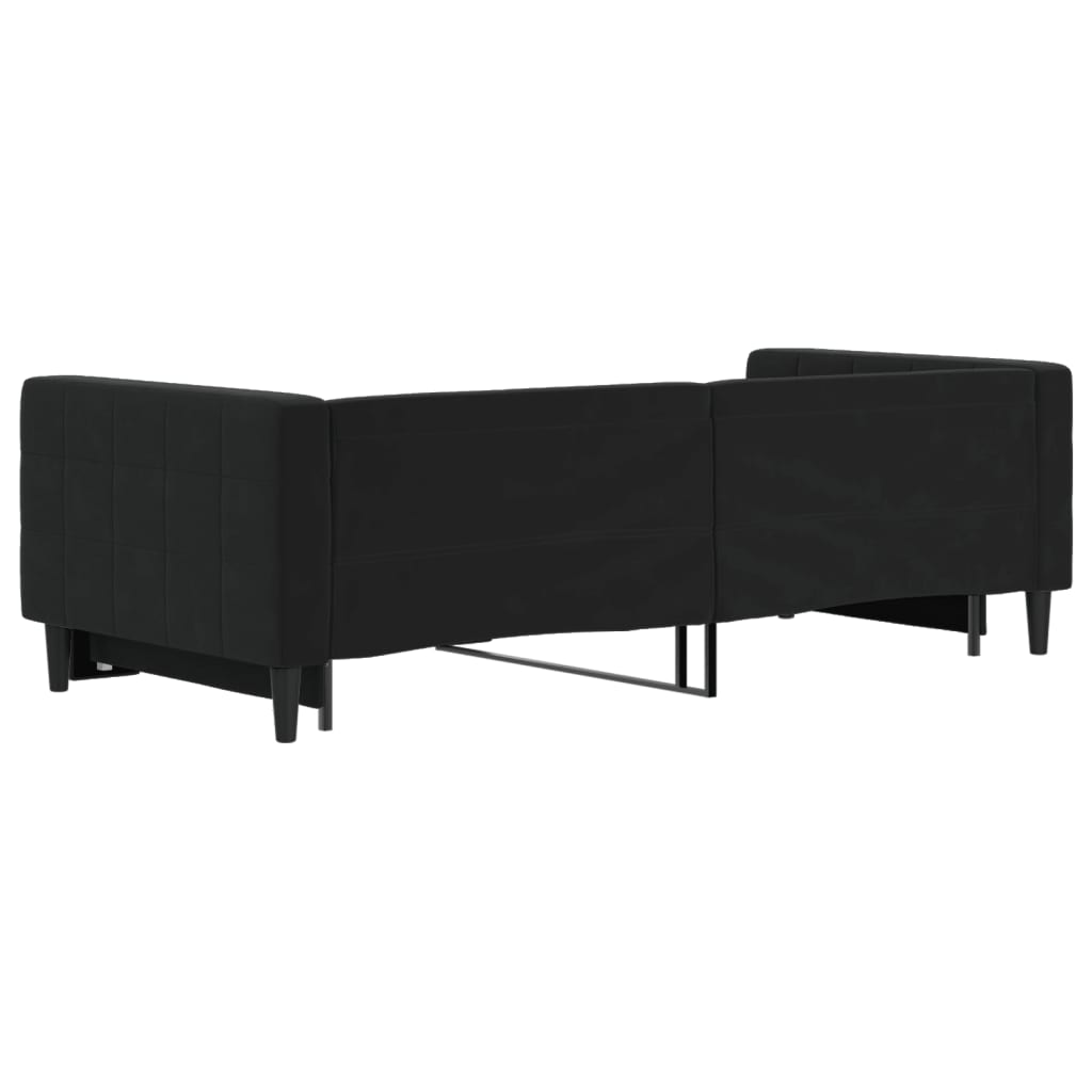 Divano Letto con Letto Estraibile Nero 90x200 cm in Velluto - homemem39
