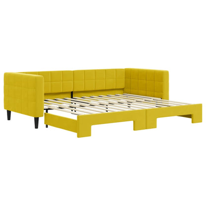 Divano Letto con Letto Estraibile Giallo 90x200 cm in Velluto - homemem39