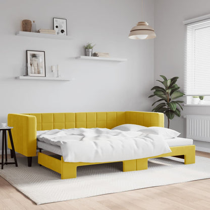 Divano Letto con Letto Estraibile Giallo 90x200 cm in Velluto - homemem39