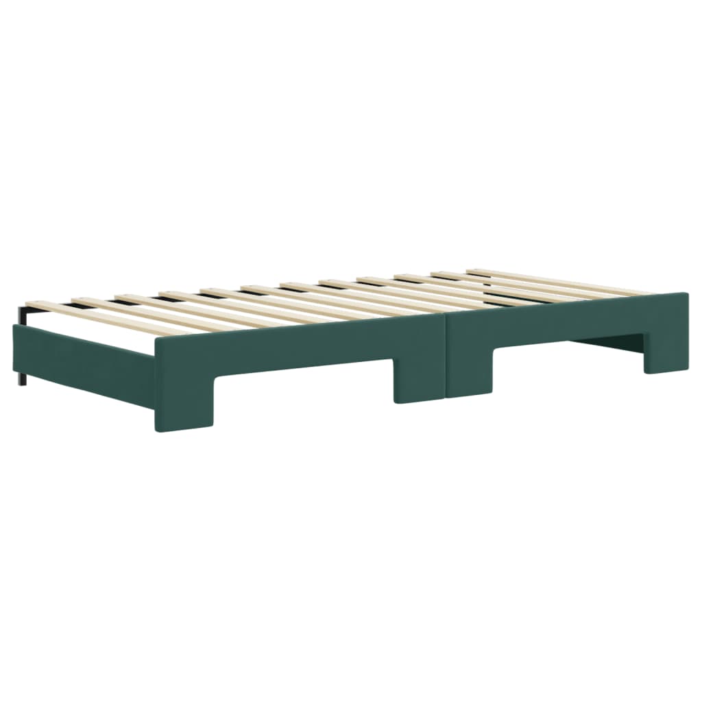 Divano Letto con Letto Estraibile Verde Scuro 100x200cm Velluto - homemem39