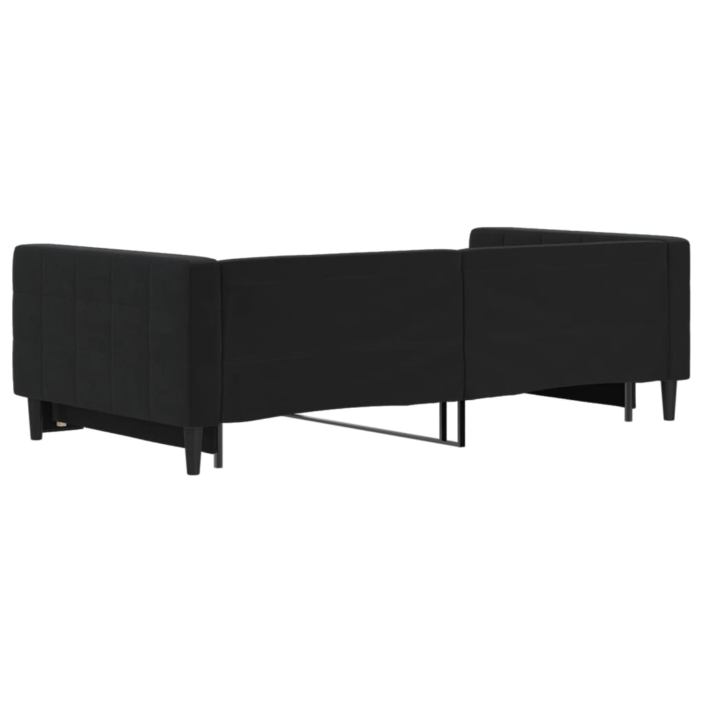 Divano Letto con Letto Estraibile Nero 100x200 cm in Velluto - homemem39