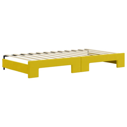 Divano Letto con Letto Estraibile Giallo 100x200 cm in Velluto - homemem39