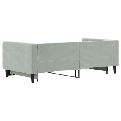 Divano Letto con Letto Estraibile Grigio Chiaro 90x190 Velluto - homemem39