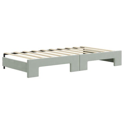 Divano Letto con Letto Estraibile Grigio Chiaro 90x190 Velluto - homemem39