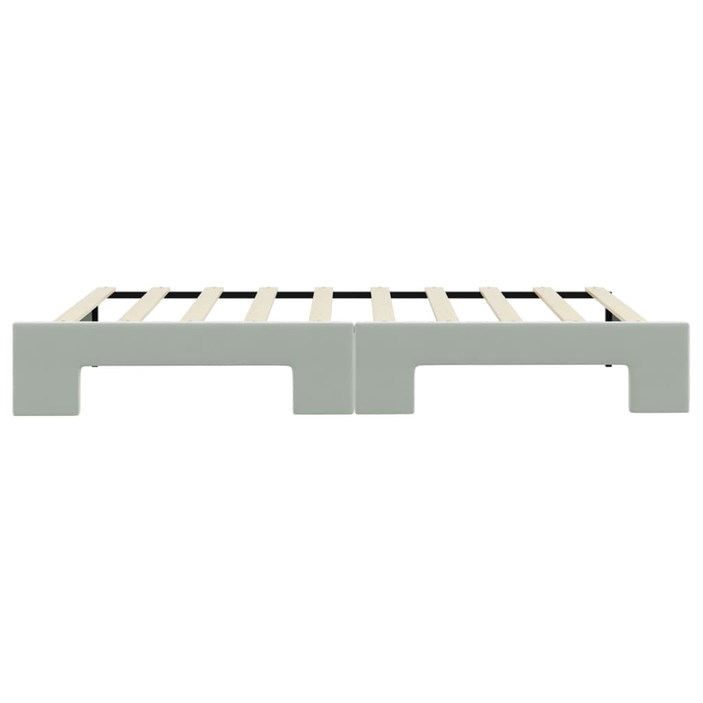 Divano Letto con Letto Estraibile Grigio Chiaro 90x190 Velluto - homemem39