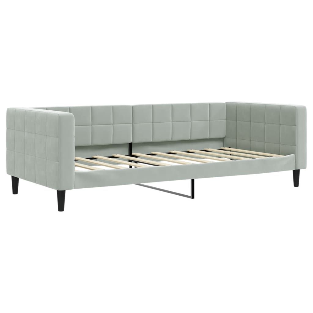 Divano Letto con Letto Estraibile Grigio Chiaro 90x190 Velluto - homemem39