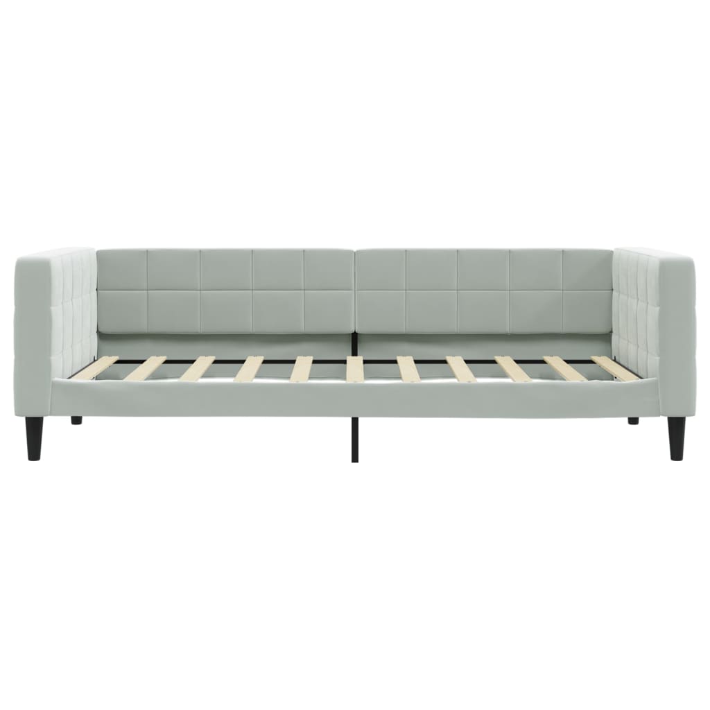 Divano Letto con Letto Estraibile Grigio Chiaro 90x190 Velluto - homemem39