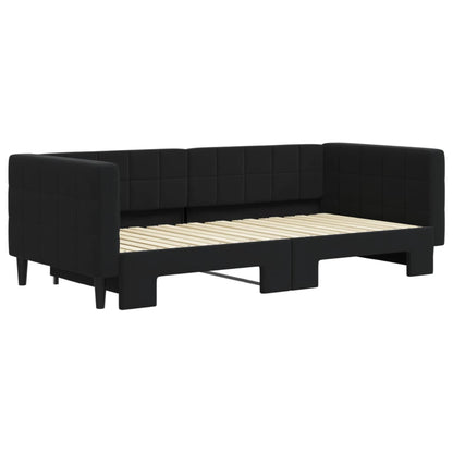Divano Letto con Letto Estraibile Nero 90x190 cm in Velluto - homemem39
