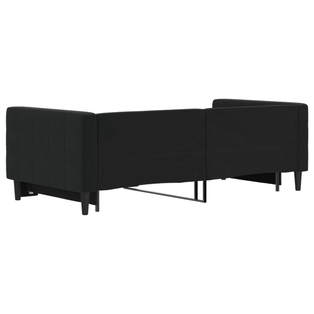 Divano Letto con Letto Estraibile Nero 90x190 cm in Velluto - homemem39