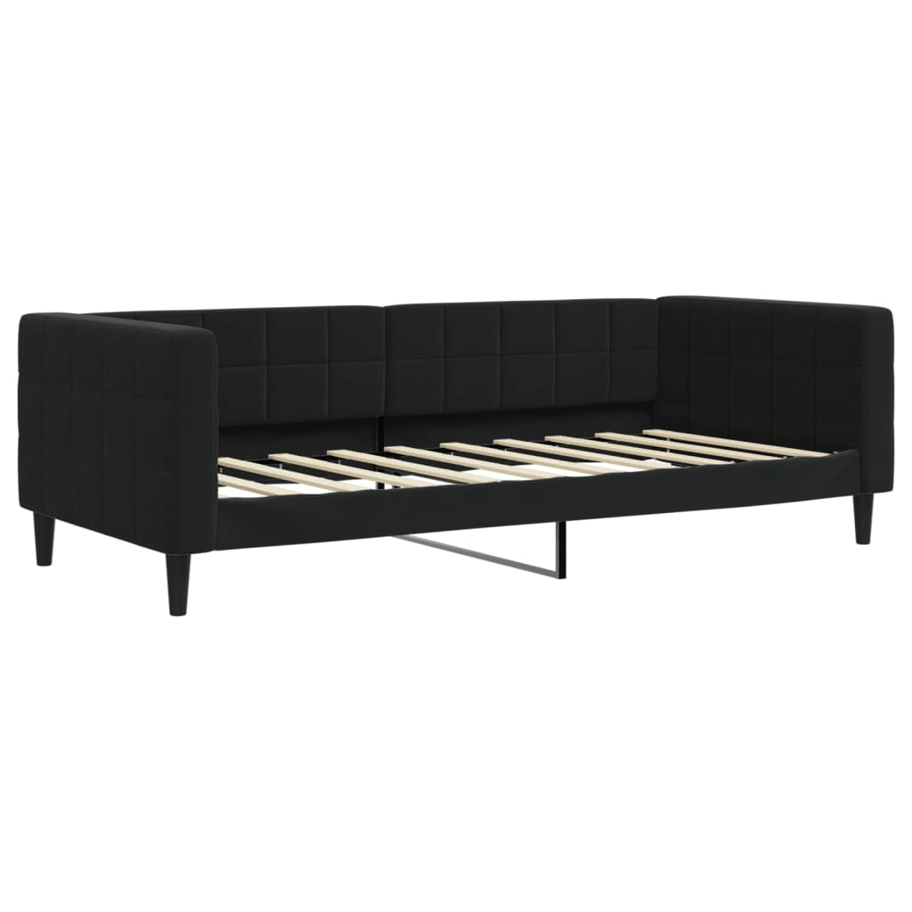 Divano Letto con Letto Estraibile Nero 90x190 cm in Velluto - homemem39