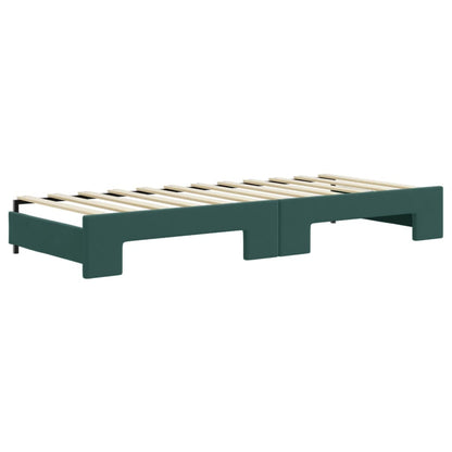 Divano Letto Estraibile Materassi Verde Scuro 80x200 Velluto - homemem39