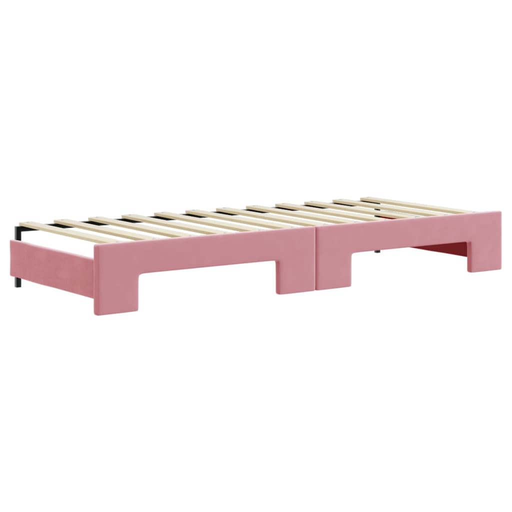 Divano Letto Estraibile con Materassi Rosa 80x200 cm Velluto - homemem39