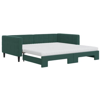Divano Letto Estraibile Materassi Verde Scuro 100x200 Velluto