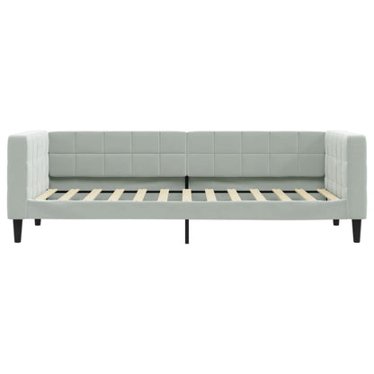 Divano Letto Estraibile Cassetti Grigio Chiaro 80x200cm Velluto - homemem39