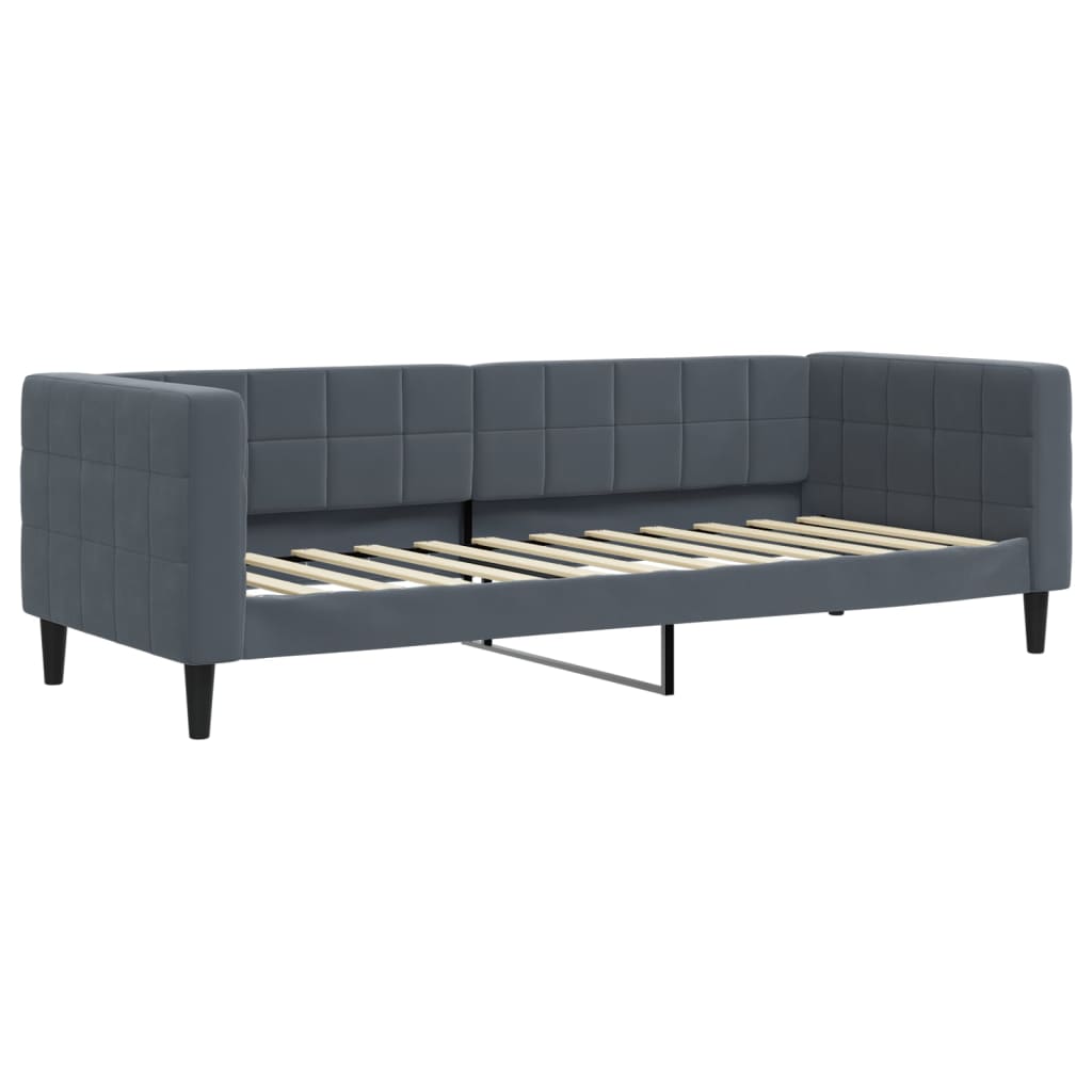 Divano Letto Estraibile Cassetti Grigio Scuro 80x200cm Velluto - homemem39