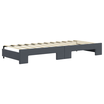 Divano Letto Estraibile Cassetti Grigio Scuro 80x200cm Velluto - homemem39