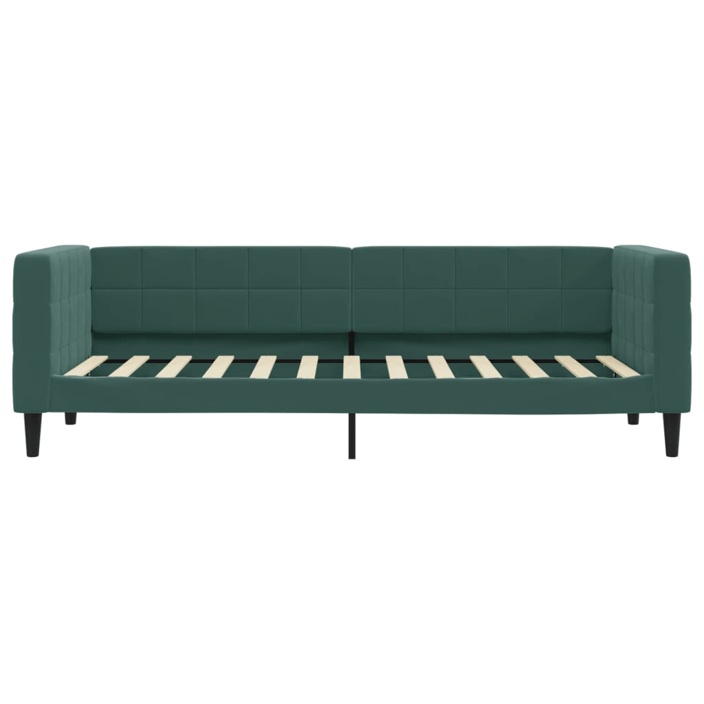 Divano Letto Estraibile Cassetti Verde Scuro 80x200cm Velluto - homemem39