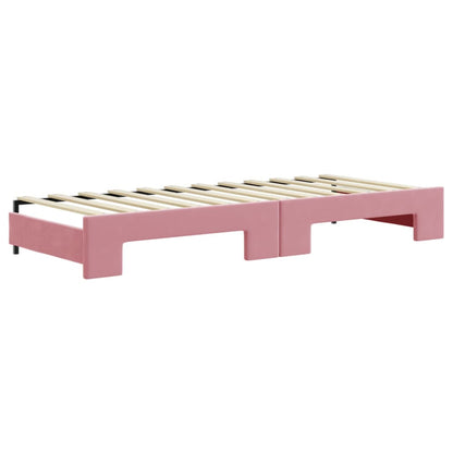 Divano Letto Estraibile con Cassetti Rosa 80x200 cm Velluto - homemem39