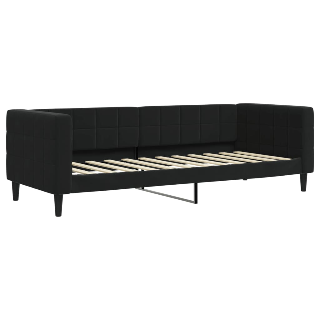 Divano Letto Estraibile con Cassetti Nero 80x200 cm in Velluto - homemem39