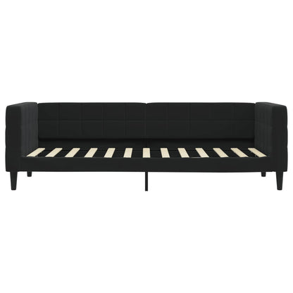 Divano Letto Estraibile con Cassetti Nero 80x200 cm in Velluto - homemem39