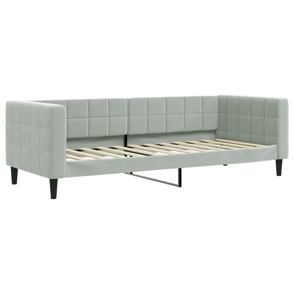 Divano Letto Estraibile Cassetti Grigio Chiaro 90x200cm Velluto - homemem39