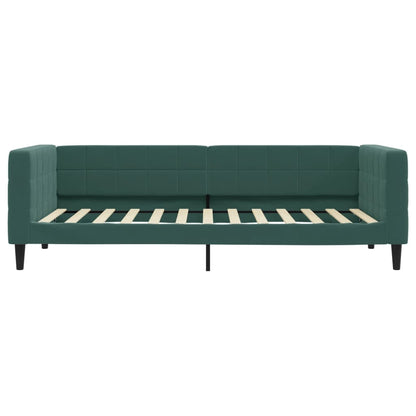 Divano Letto Estraibile Cassetti Verde Scuro 90x200cm Velluto - homemem39