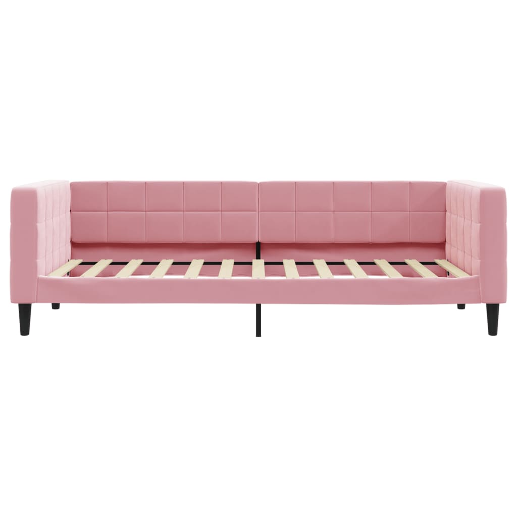 Divano Letto Estraibile con Cassetti Rosa 90x200 cm Velluto - homemem39