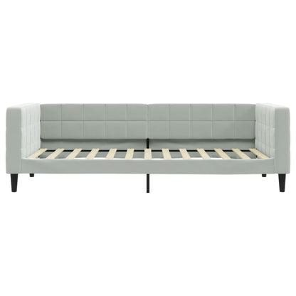Divano Letto Estraibile Cassetti Grigio Chiaro 100x200 Velluto - homemem39