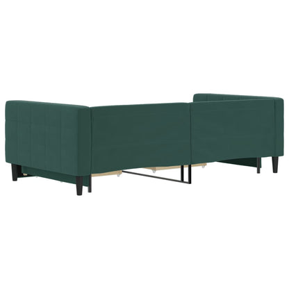 Divano Letto Estraibile Cassetti Verde Scuro 100x200cm Velluto - homemem39