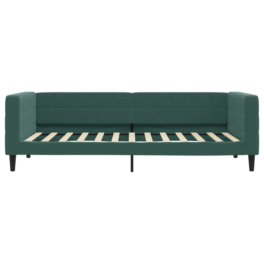 Divano Letto Estraibile Cassetti Verde Scuro 100x200cm Velluto - homemem39