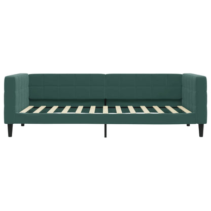 Divano Letto Estraibile Cassetti Verde Scuro 100x200cm Velluto - homemem39
