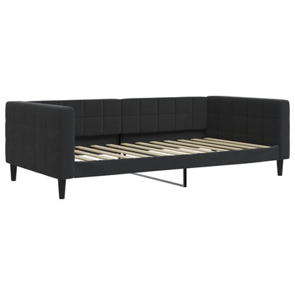 Divano Letto Estraibile con Cassetti Nero 100x200 cm in Velluto - homemem39