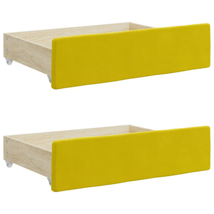 Divano Letto Estraibile con Cassetti Giallo 100x200cm Velluto - homemem39