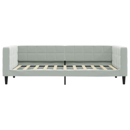 Divano Letto Estraibile Cassetti Grigio Chiaro 90x190cm Velluto - homemem39