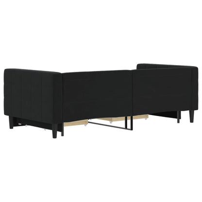 Divano Letto Estraibile con Cassetti Nero 90x190 cm in Velluto - homemem39
