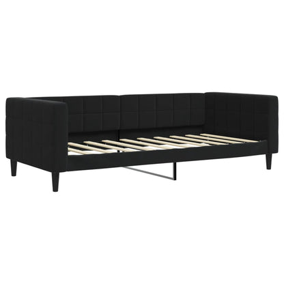 Divano Letto Estraibile con Cassetti Nero 90x190 cm in Velluto - homemem39
