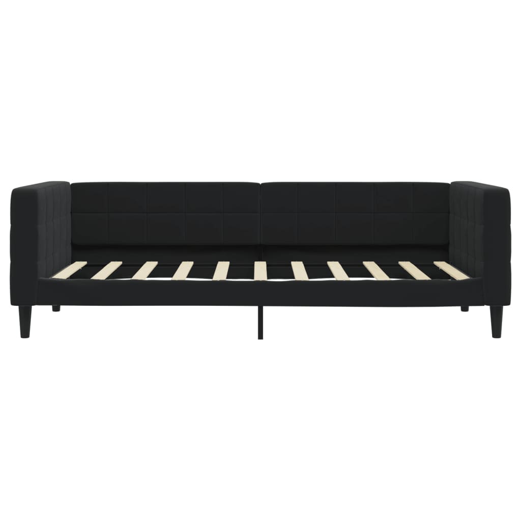 Divano Letto Estraibile con Cassetti Nero 90x190 cm in Velluto - homemem39