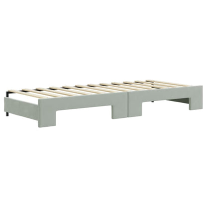 Divano Letto Estraibile Cassetti Grigio Chiaro 80x200cm Velluto - homemem39
