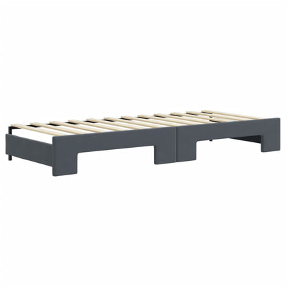 Divano Letto Estraibile Cassetti Grigio Scuro 80x200cm Velluto - homemem39
