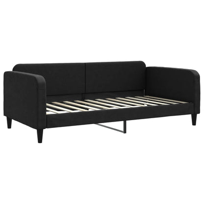 Divano Letto con Materasso Nero 100x200 cm in Tessuto