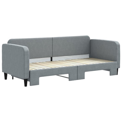 Divano Letto con Letto Estraibile Grigio Chiaro 80x200 Tessuto - homemem39