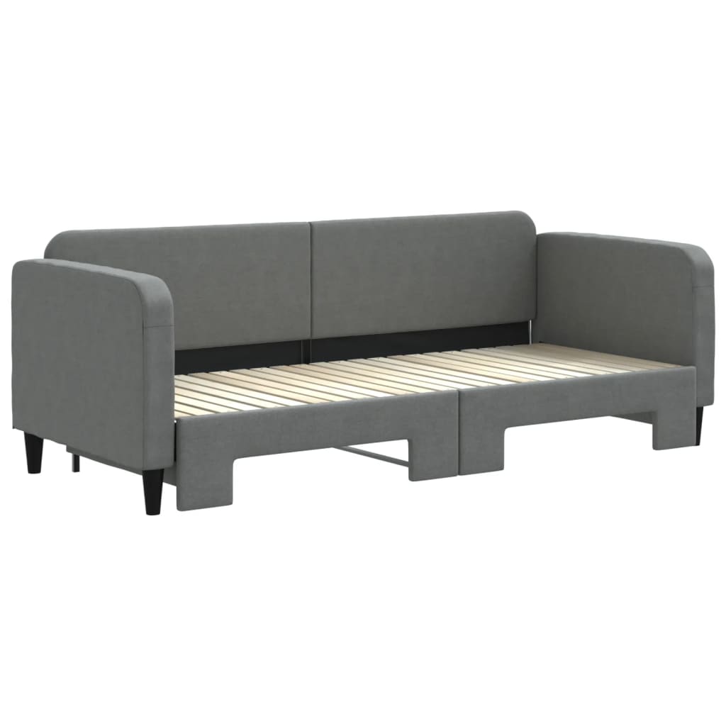 Divano Letto con Letto Estraibile Grigio Scuro 80x200 Tessuto - homemem39