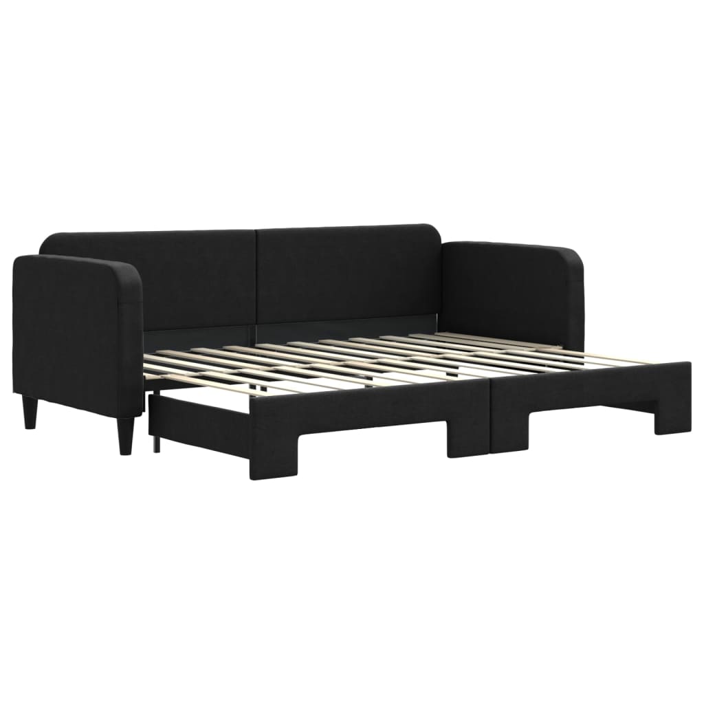 Divano Letto con Letto Estraibile Nero 80x200 Tessuto - homemem39