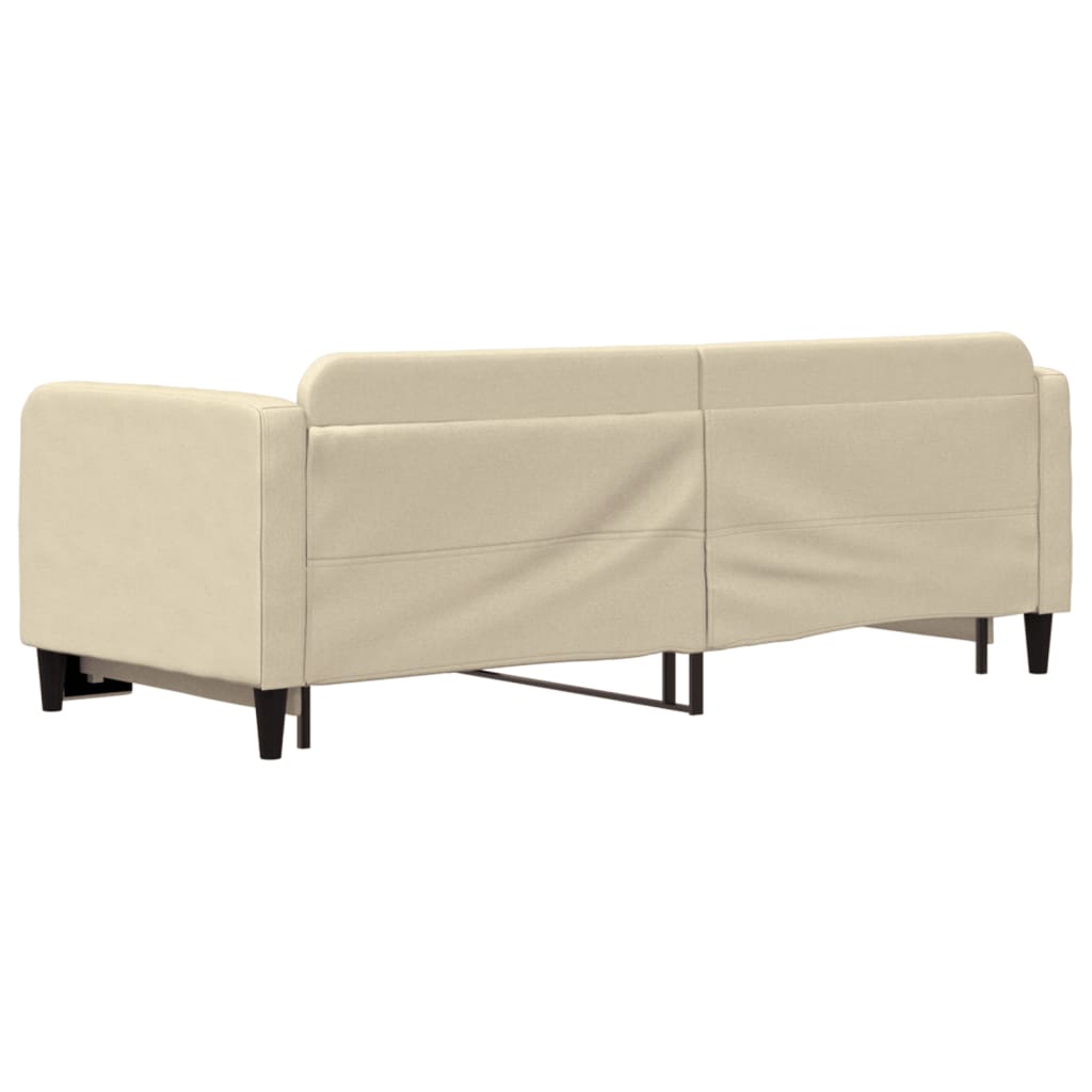 Divano Letto con Letto Estraibile Crema 80x200 cm Tessuto - homemem39