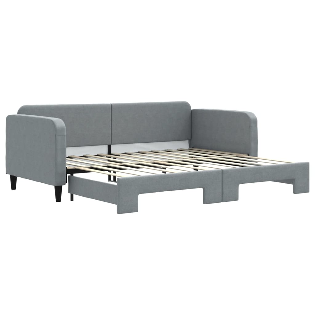 Divano Letto con Letto Estraibile Grigio Chiaro 90x200 Tessuto - homemem39