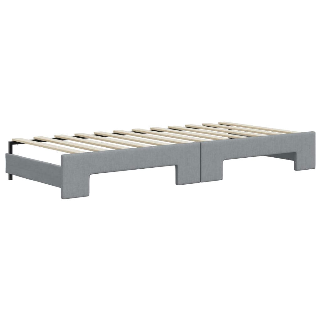 Divano Letto con Letto Estraibile Grigio Chiaro 90x200 Tessuto - homemem39