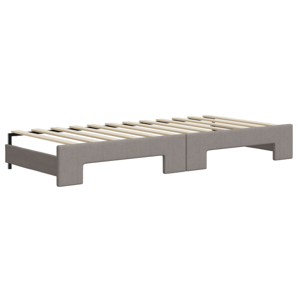 Divano Letto con Letto Estraibile Tortora 90x200 cm in Tessuto