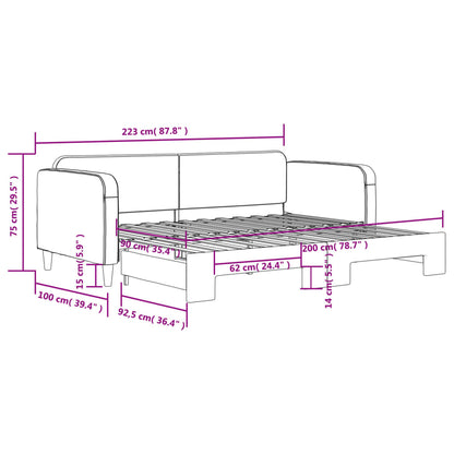 Divano Letto con Letto Estraibile Tortora 90x200 cm in Tessuto