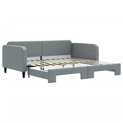 Divano Letto con Letto Estraibile Grigio Chiaro 100x200 Tessuto