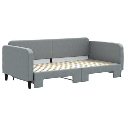 Divano Letto con Letto Estraibile Grigio Chiaro 100x200 Tessuto